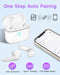 Wireless Earbuds, 5.3 Headphones 40Hrs Playtime with Charging Case, Waterproof Stereo in-Ear Earphones with Microphone for iPhone Android Cell Phone Sports Workout, White
