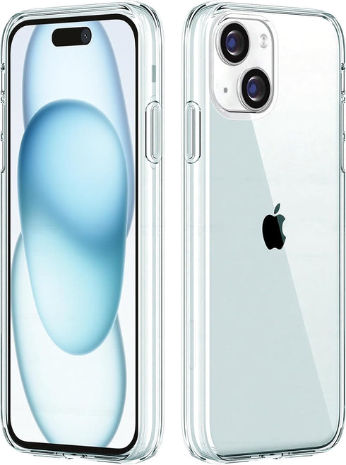 FanTEK Compatible with iPhone 15 6.1 Inch Case, Soft Clear Crystal TPU Phone