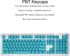 PBT Keycaps, 108 Keys P9 Mechanical Keyboard Key Caps Backlit Key Caps Character Translucent Key Caps DIY Keycaps,for 61/64/87/104/108 Key Mechanical Keyboards(Blue)