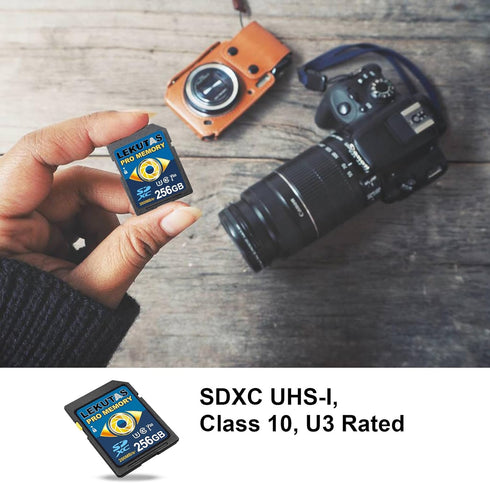 256GB SDXC UHS-I Memory Card - Up to 200MB/s, C10, U3, V30 for 4K UHD Video Cameras