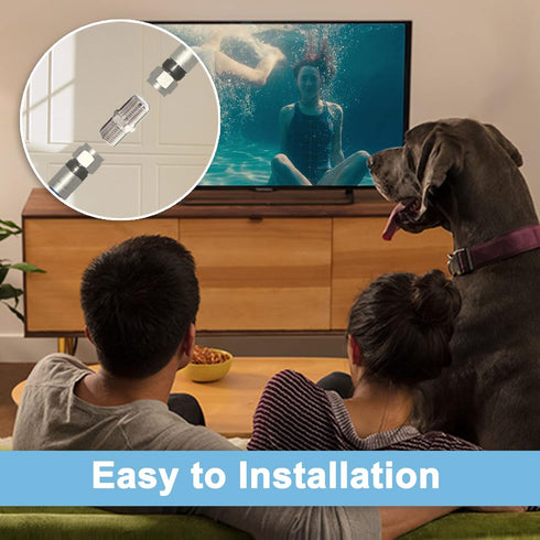 Boobrie TV Cable Connector Female to Female Coaxial RG6 Extension Adapter Couplers (Pack of 2, Nickel Plated)