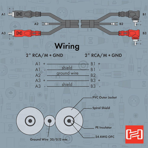 Hosa CRA-203DJ Dual Right-Angle RCA Stereo Interconnect Cable, 3 Meters