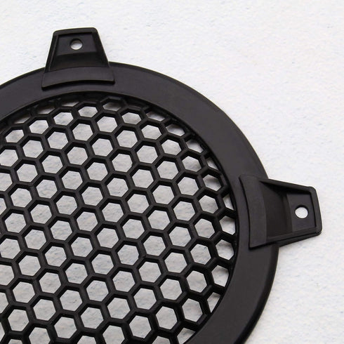 SING F LTD 4 Inch Black Circle Car Speaker Grill Cover - Pack of 4, Plastic Mesh Protective Case for Subwoofer