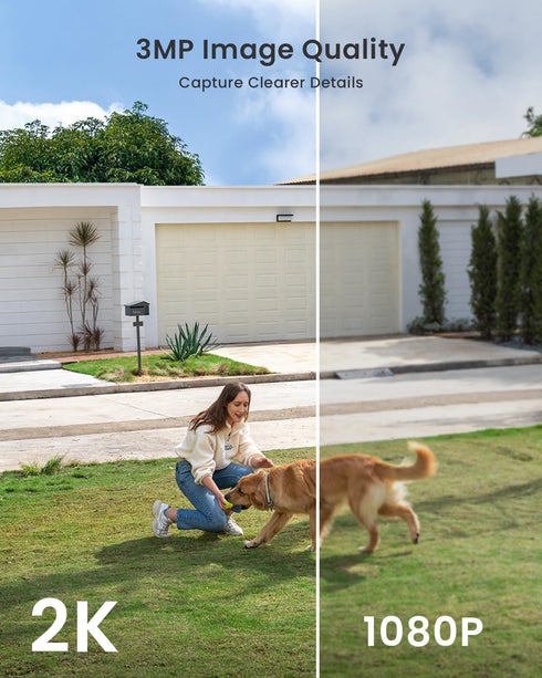 ieGeek Wireless Outdoor Security Cameras, 2K 3MP Battery Powered WiFi with Spotlight & Siren Alarm, 2-Way Audio, Color