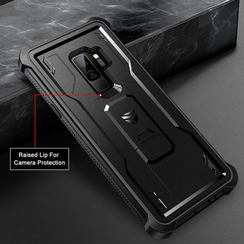 Dexnor Case for Samsung Galaxy S9+ Plus, Built-in Screen Protector and Kickstand, Heavy Duty Shockproof Protective Cover