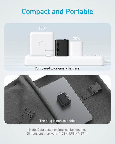 Anker 17/16 2-Pack 20W 16/16 Max/15 2 Pack 2 iPhone Charger, Fast USB C Charger Block, for iPhone Pro Series/iPad Pro