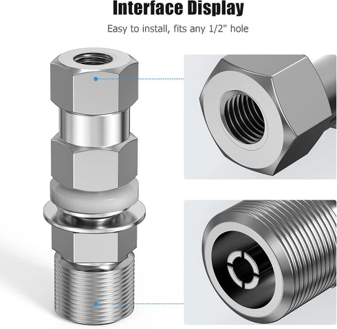 Heavy Duty CB Antenna Stud Mount Adapter - Copper Nickel Plated with SO-239 Connector for 3/8 x 24 Threads