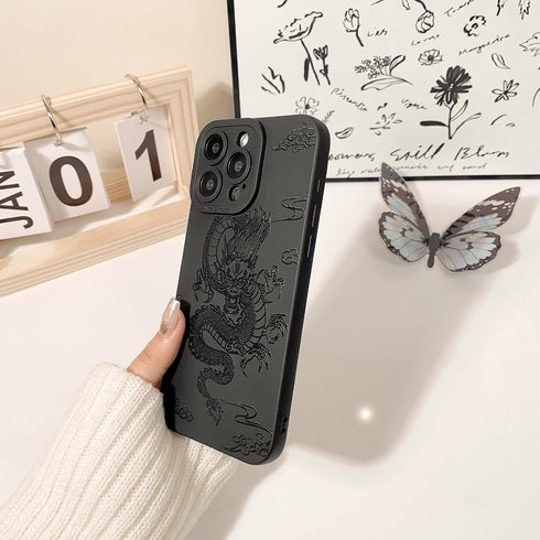 Cute Cool Dragon Design Case for iPhone 14 Pro Max, Soft TPU Shockproof Protective Girly Case for Girls Women