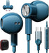 USB C Wired Headphones with Mic for iPhone 15 Plus, Hi-Fi Type C Earbuds for iPad Air, Galaxy S24 Ultra