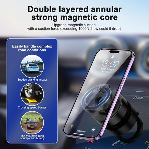 Shker Electric Vacuum Magnetic Suction Phone Mount, Shower Phone Holder, Magnetic Cell Phone Holder