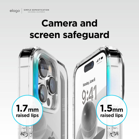 elago Hybrid Clear Case Compatible with iPhone 14 Pro - 6.1 Inch, Military Grade Drop Protection, Crystal Clear Full