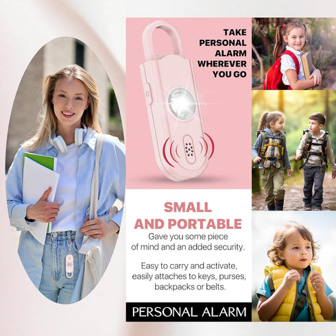 Personal Safety Alarm for Women, 130dB Loud Siren with SOS Strobe Light and Flashlight for Emergency Alerts