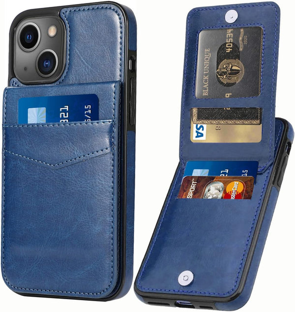 iPhone 13 Wallet Case with Credit Card Holder, PU Leather Wallet Case for 6.1 inch iPhone 13 (Blue)