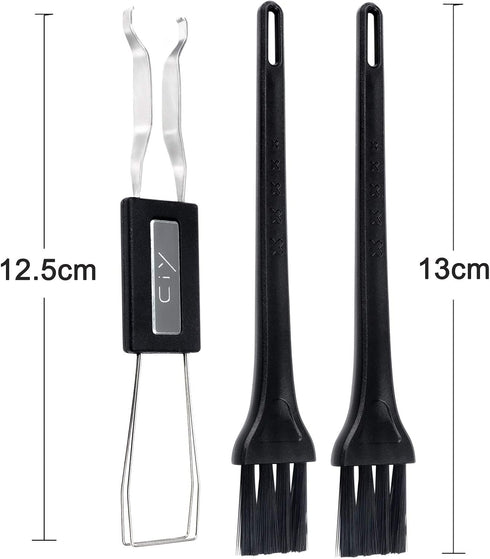 Keycap Puller Switch Puller Stainless Steel Tool with 2 Pcs Keyboard Cleaning Brush for Mechanical Keyboard