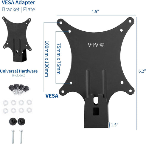 VIVO Quick Attach VESA Adapter Plate Bracket for Dell Monitors - S2218, S2318, S2319, S2418, S2419H, S2718, S2719,
