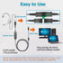 QD Headset USB Adapter Cable for Plantronics QD Wired Headset to USB Plug, In-line Volume Mute Controls, Works for