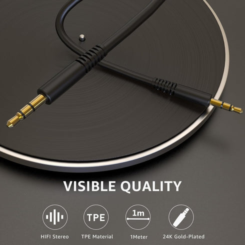 TOZO 3.5mm Aux Cable, Audio Cable Cords, Aux to Aux Cable for Headphone, Car, Home Aux Stereo
