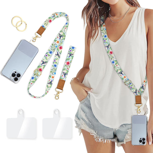 Piefly Phone Lanyard Crossbody Wrist Strap, Bird Cell Phone Lanyards for Around