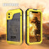 Mitywah Waterproof Case for iPhone 11 Pro, Heavy Duty Military Grade Shockproof Cover, Rugged Metal Case, Yellow