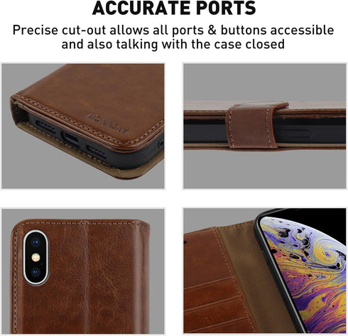 MONASAY Wallet Case for iPhone Xs MAX, 6.5-inch, Flip Folio Leather Cover with Credit Card Holder