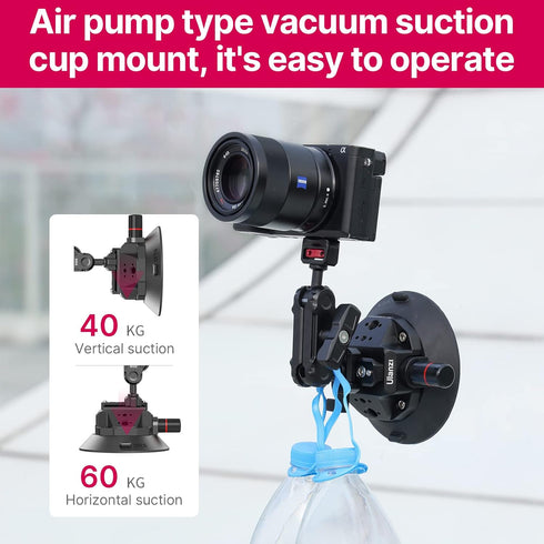 ULANZI SC-02 Suction Mount Magic Arm Bracket for DSLR Cameras and GoPro Action Camera Video Shooting