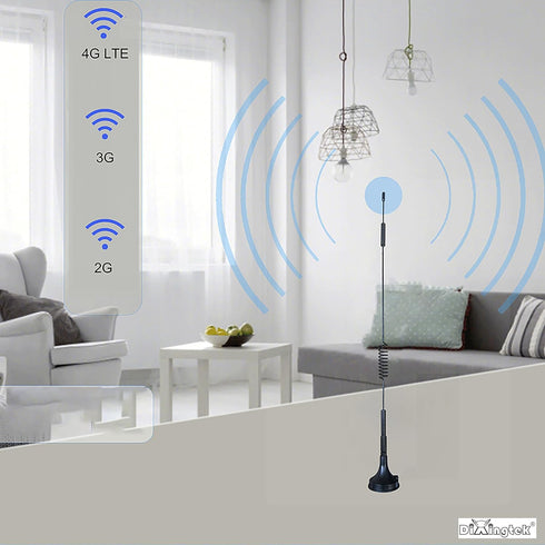 Dixingtek 3G 4G 4G 2 Pack 1-Meter 4G GSM LTE SMA Magnetic Antenna, Compatible with LTE Router Game Camera Network Card