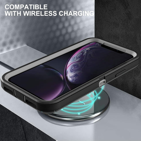 Shop iPhone XR Case: Military Grade 3-in-1 Heavy Duty Shockproof, Drop Proof, Dust Proof + 2 Tempered Glass Protectors