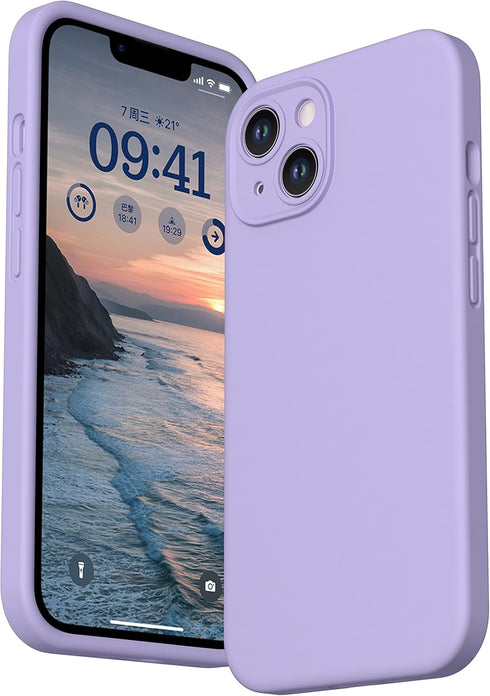 CellEver Heavy-Duty Silicone Case for iPhone 14, Military Drop Protection, Camera Shield, Scratch-Free Interior - Light