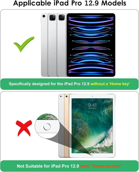 DTTO 12.9 6th 5th 4th 3rd 2022/2021/2020/2018, for iPad Pro / / / Generation Case Premium Leather Folio Stand Cover