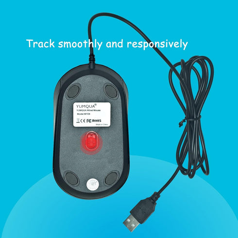 M104 Wired Computer Mouse 3 Pack, Silent Optical USB Corded Mouse for Laptop PC Chromebook, Black