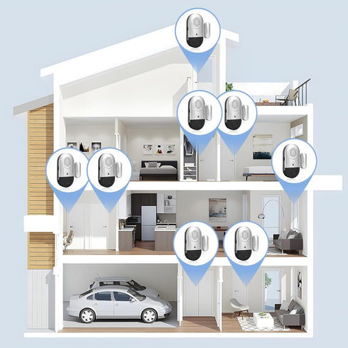 SANJIE Door Alarm for Home, Wireless Door Alarms for Kids Safety, 120dB Window Door Open Alarm Sensor, 3 Pack