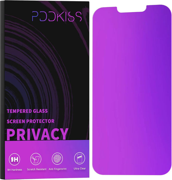 Privacy Screen Protector for iPhone 12/12 Pro, 6.1 Inch, Purple Gradient Colorful Anti Spy Anti Blue Light Tempered