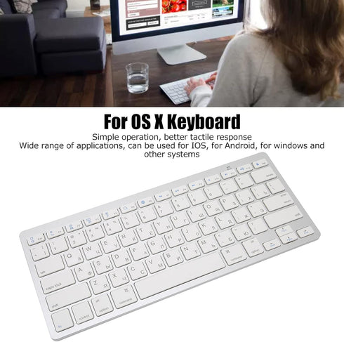 Multi-Device Slim Portable Bluetooth 3.0 Keyboard, 11 Kind of Language 78 Keys Ultra Slim Keyboard for/Windows/Android(Russian)