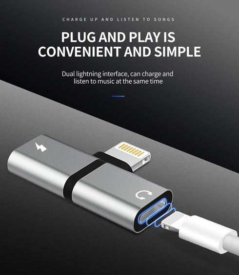Zoyuzan 4-in-1 Lightning to Audio Adapter, Copper Wire Output, Compatible with iPhone 7+, iPad, iPod, 12-Month Warranty.