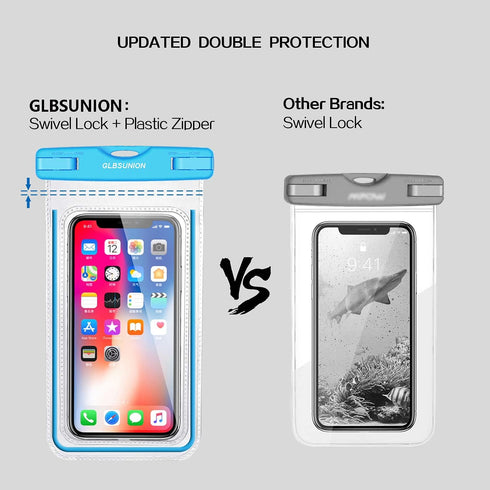 Universal Waterproof Phone Case, 2 Pack Lanyard Dry Bag Pouch for iPhone 15 14 13 12 Pro Max Plus Galaxy S23 S24 Google