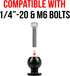 Tackform 20mm 1/4"-20 (6mm) 20 1" 25mm Aluminum Ball with Thru Hole | Enduro Series | NOT for Use with / / B-Sized Ball