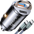 AINOPE 90W USB C Car Charger, Super Fast Charging, Fast Car Charger with 3.3ft Nylon Type C Cable, Mini Cigarette