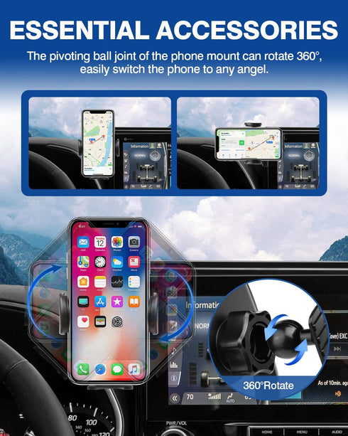 Autorder Custom Fit Car Phone Holder for 2020-2025 Toyota Highlander Accessories, 12.3" Screen Cell Phone Mount,