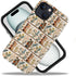 Generic 14,Anti-Scratch Compatible with iPhone Glossy Case Cover,Embroidery Book Flowers Bookshelf