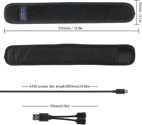 USB Fast-Warm 2in1 XL Spliceable Telescopes DSLR Camera Dew Heater, Active Lens Warmer Strap for Canon Nikon Sony.
