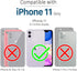 VENA vLove Teal Glitter Clear Case, Compatible with Apple iPhone 11 (6.1"-inch 2019), Heart Shape Dual Layer