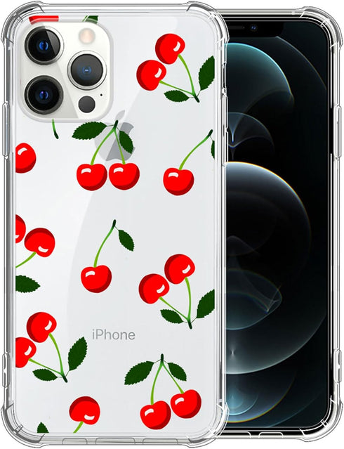 ZHEGAILIAN Case Compatible with iPhone 11 Pro Max, Cherry Pattern Clear Anti-Scratch Shockproof Transparent Soft Cover