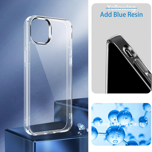 JJGoo Clear Shockproof Phone Case for iPhone 12 and 12 Pro, Slim Anti-Scratch Hard PC Back Cover