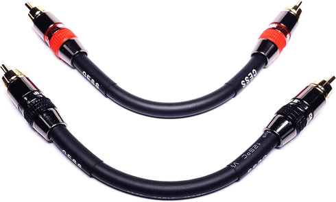 CESS-163-4i Low Noise 12 Gauge Premium RCA Audio Line Patch Cable, 4 Inches