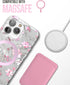 ENCASED Magnetic Case for iPhone 14 PRO with Screen Protector - Compatible with MagSafe Accessories (Pink Flowers)