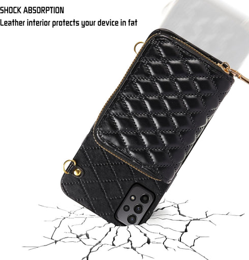 Furiet Detachable Crossbody Strap Wallet Case for Samsung Galaxy A23 5G/4G, Multi Card Slots, Zipper Purse, PU Leather