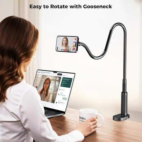 Voinap 17 16 15 14 13 12. Gooseneck Phone Holder for Bed Laying Dowm, Magnetic Cell Phone Stand for Desk Headboard