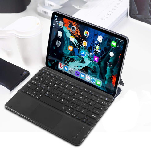 Wireless Bluetooth Keyboard, Ultra Slim Rechargeable Portable Cordless Keyboard with Touchpad, 10 Inch for iOS Android