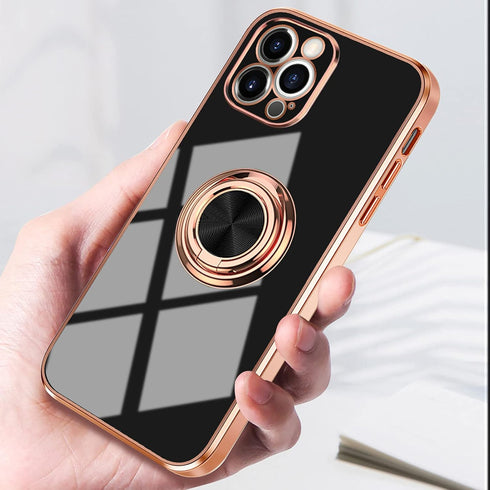 Omorro iPhone 12 Pro Max Case, Ring Holder with 360 Rotation Kickstand, Slim Soft Black Case for Women & Girls, 6.7 Inch
