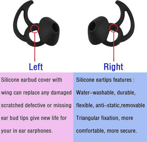 Earbud Replacement Tips, Silicone Earbud Caps Compatible with Bose Quietcomfort and Sport Headphone, 3 Pairs S M L